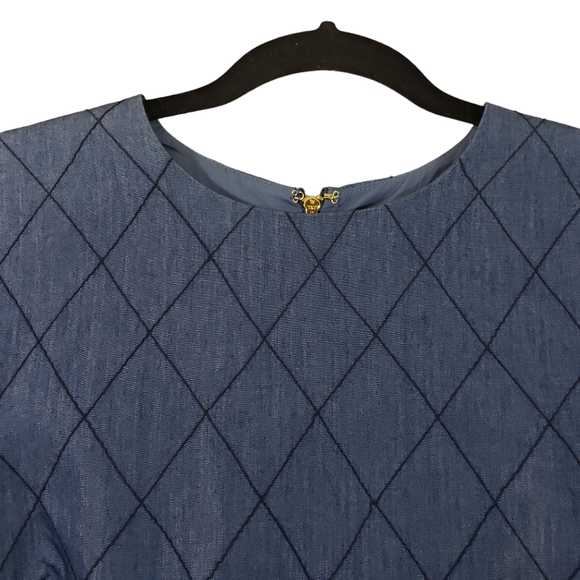 Kate Spade Quilted Chambray Mini Shift Dress - Picture 4 of 14